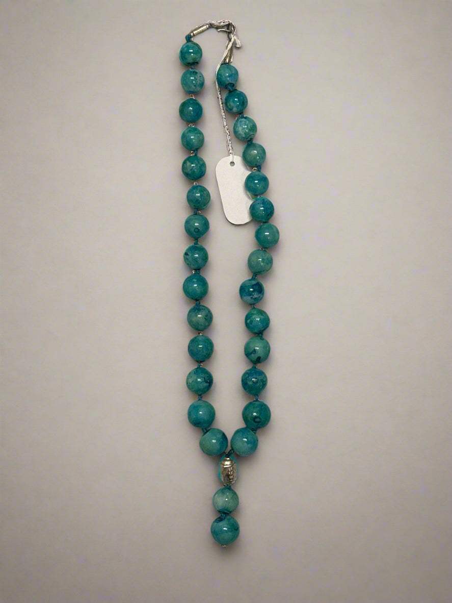 Turquoise Agate Gemstone Necklace – Handmade Healing Crystal Jewelry