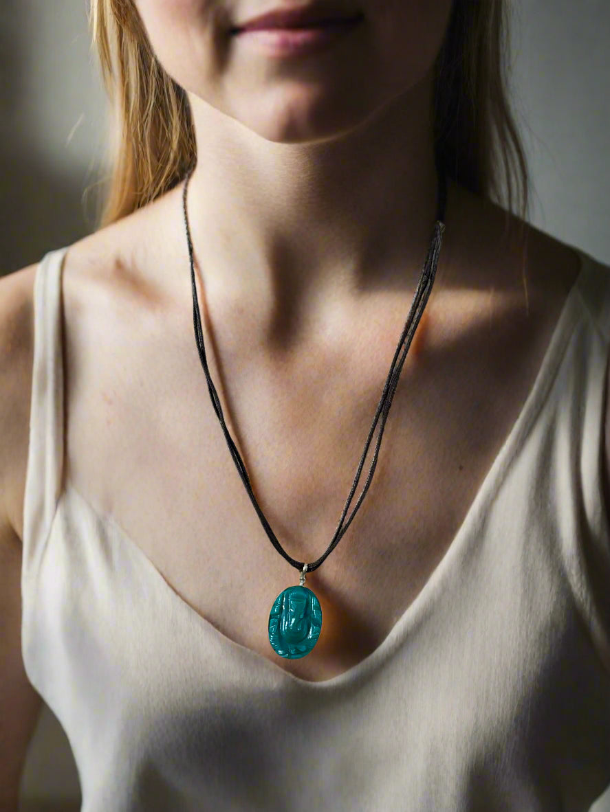 String Necklace with Onyx Ganesha