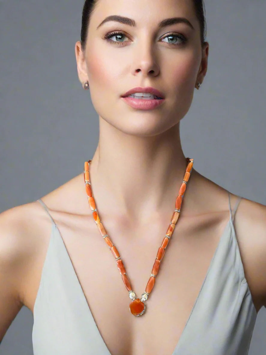 Red Jade Beaded Necklace – Unisex Strand for Energy & Grounding