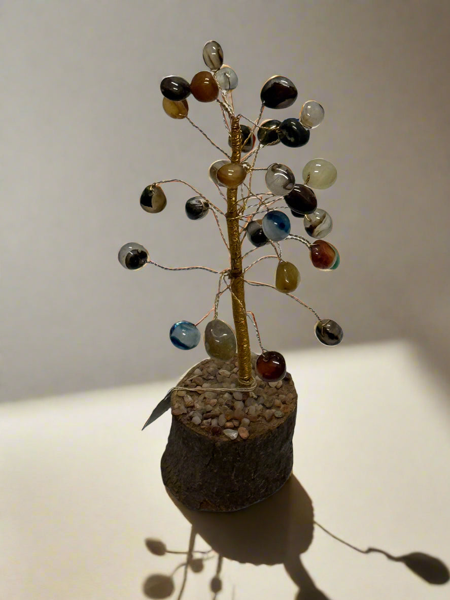 Luxury Agate Plant Showpiece – Crystal-Inspired Botanical Art