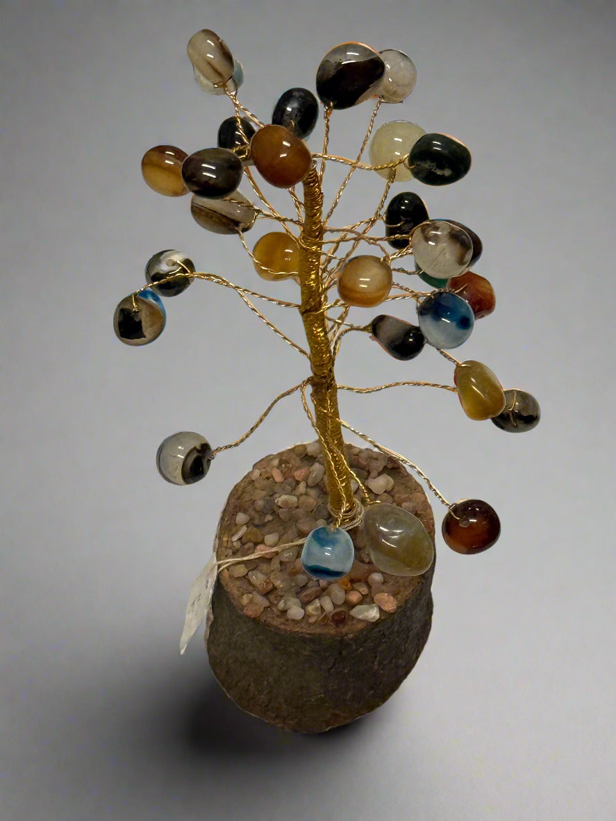 Luxury Agate Plant Showpiece – Crystal-Inspired Botanical Art