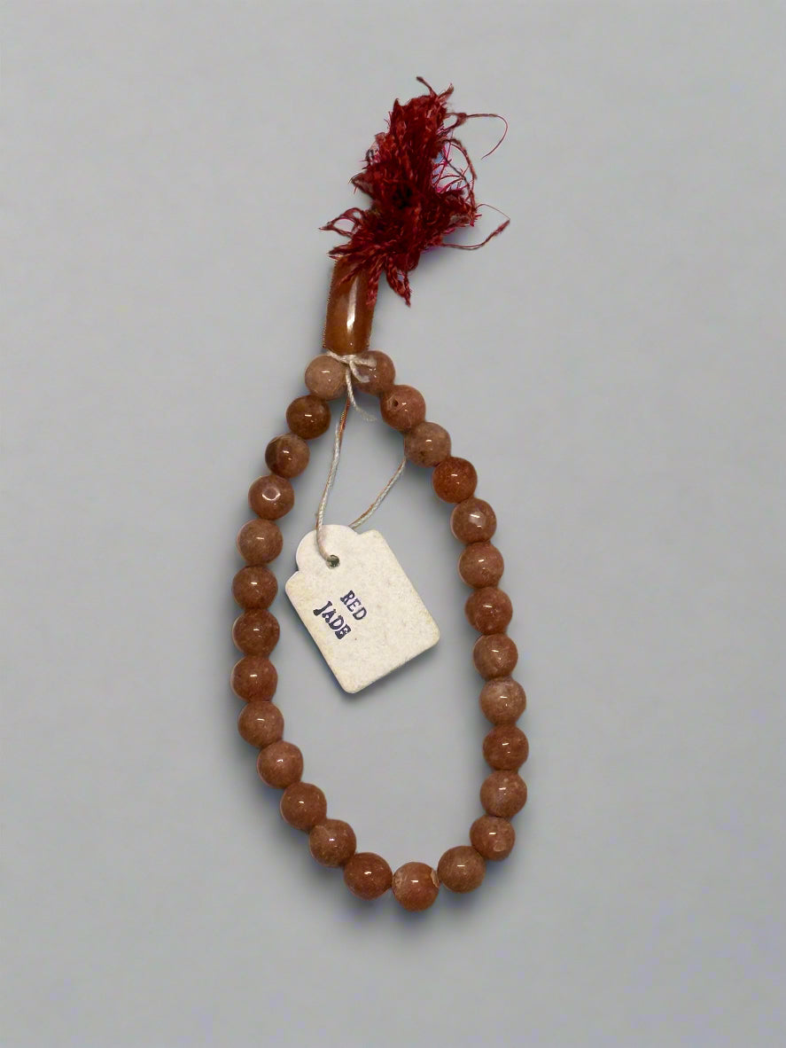 Red Jade Agate Bead Bracelet – Unisex Jewelry for Motivation & Strength