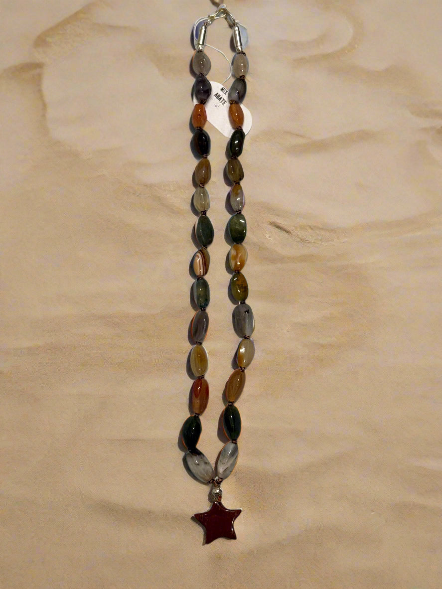 Mixed Agate Gemstone Necklace – Handmade Semi-Precious Beaded Jewelry