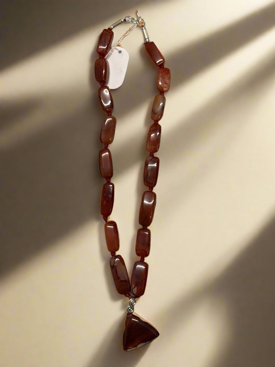 Semi-Precious Red Jade Necklace – Energy, Courage & Balance