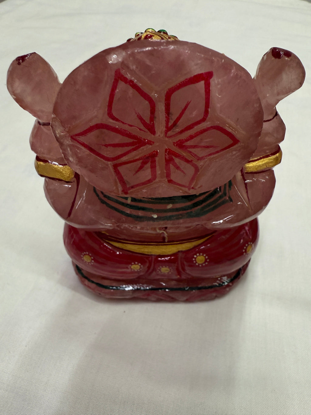 Agate Stone Lord Ganesha Idol – Handcrafted & Colorful Divine Art (Rose Quartz)