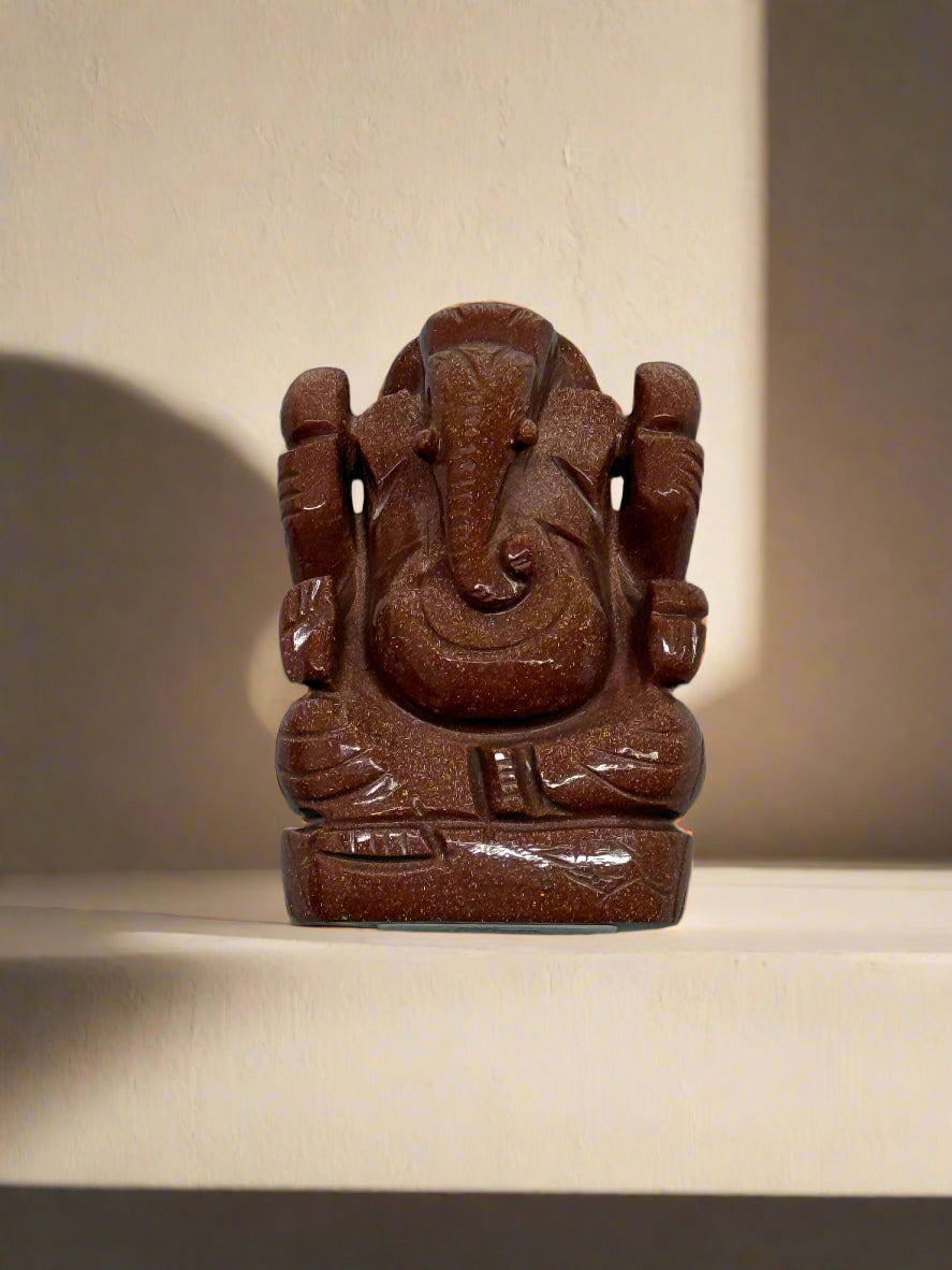 Goldstone & Blue Goldstone Lord Ganesha Idols - Divine Elegance & Spiritual Power